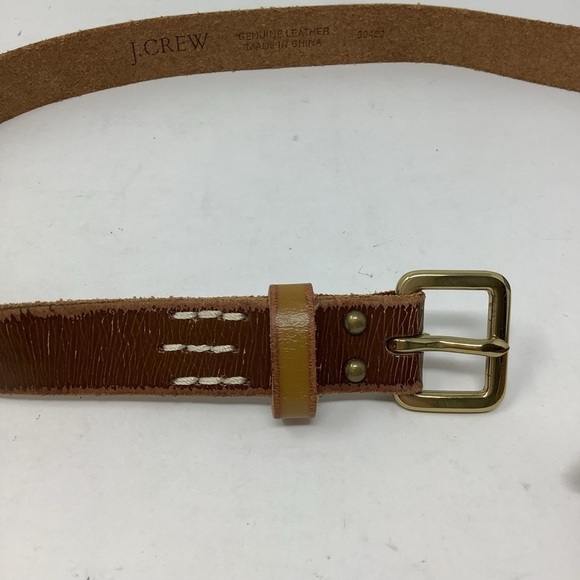 J. Crew Brown Leather Belt Size Small Genuine Leather - Picture 3 of 8